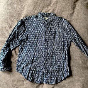 Naked & Famous men’s Button Down Navy Blue pattern size XL/TG